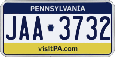 PA license plate JAA3732