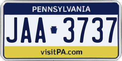 PA license plate JAA3737