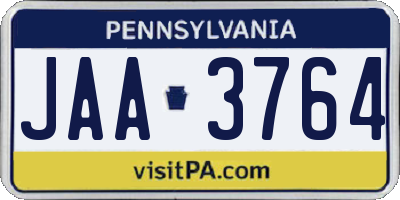 PA license plate JAA3764