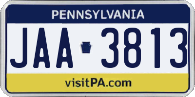 PA license plate JAA3813