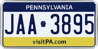 PA license plate JAA3895