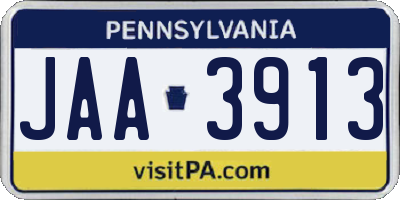 PA license plate JAA3913