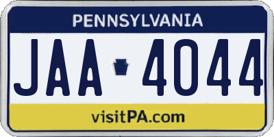 PA license plate JAA4044