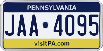 PA license plate JAA4095