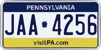 PA license plate JAA4256