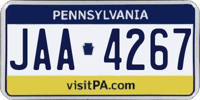 PA license plate JAA4267