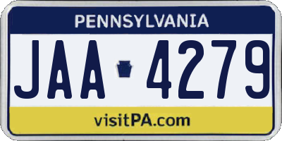 PA license plate JAA4279