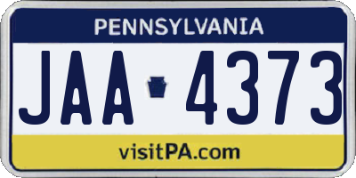 PA license plate JAA4373