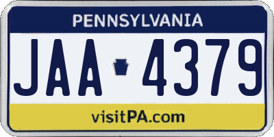 PA license plate JAA4379