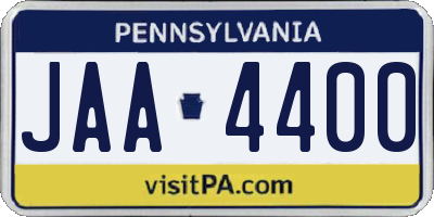 PA license plate JAA4400