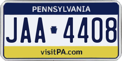 PA license plate JAA4408