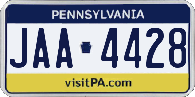 PA license plate JAA4428