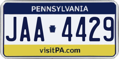 PA license plate JAA4429