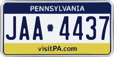 PA license plate JAA4437