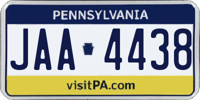 PA license plate JAA4438