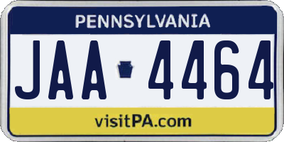 PA license plate JAA4464