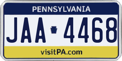 PA license plate JAA4468