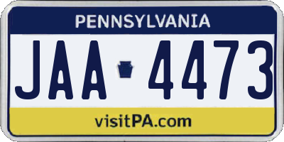 PA license plate JAA4473