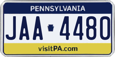 PA license plate JAA4480