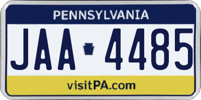 PA license plate JAA4485