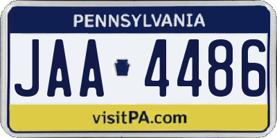 PA license plate JAA4486