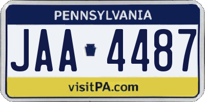 PA license plate JAA4487