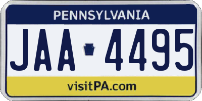 PA license plate JAA4495
