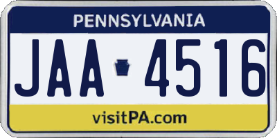 PA license plate JAA4516