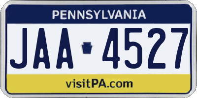 PA license plate JAA4527