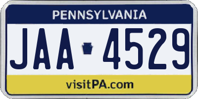 PA license plate JAA4529