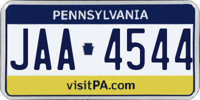 PA license plate JAA4544