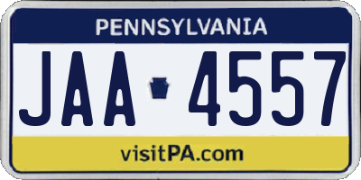 PA license plate JAA4557
