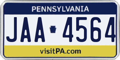 PA license plate JAA4564