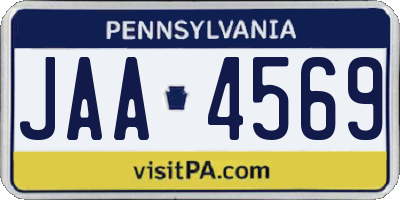 PA license plate JAA4569