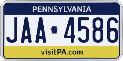 PA license plate JAA4586