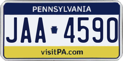 PA license plate JAA4590