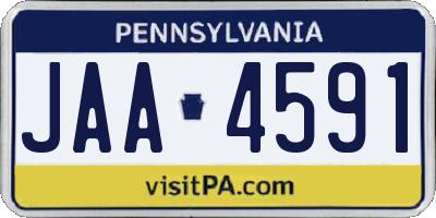 PA license plate JAA4591