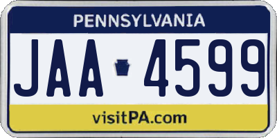 PA license plate JAA4599