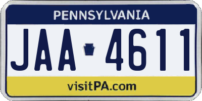 PA license plate JAA4611