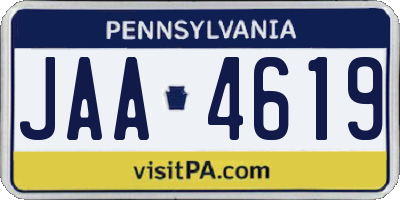 PA license plate JAA4619