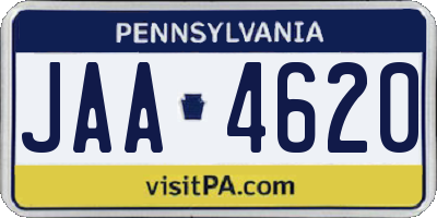 PA license plate JAA4620