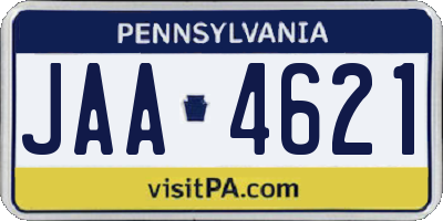 PA license plate JAA4621