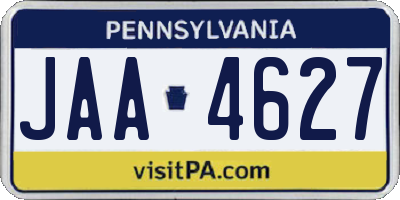 PA license plate JAA4627