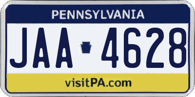 PA license plate JAA4628