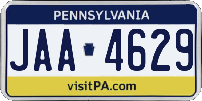 PA license plate JAA4629