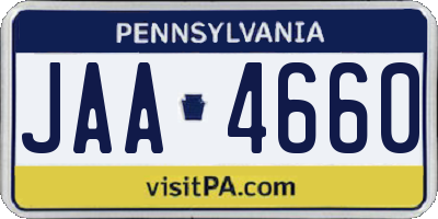 PA license plate JAA4660