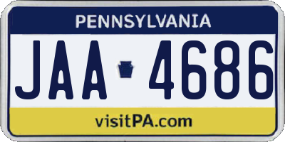 PA license plate JAA4686