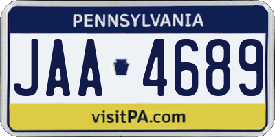 PA license plate JAA4689