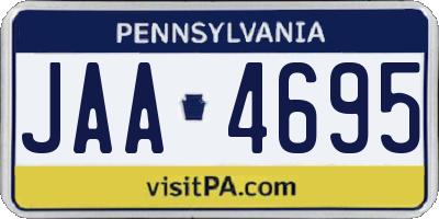 PA license plate JAA4695