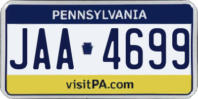 PA license plate JAA4699